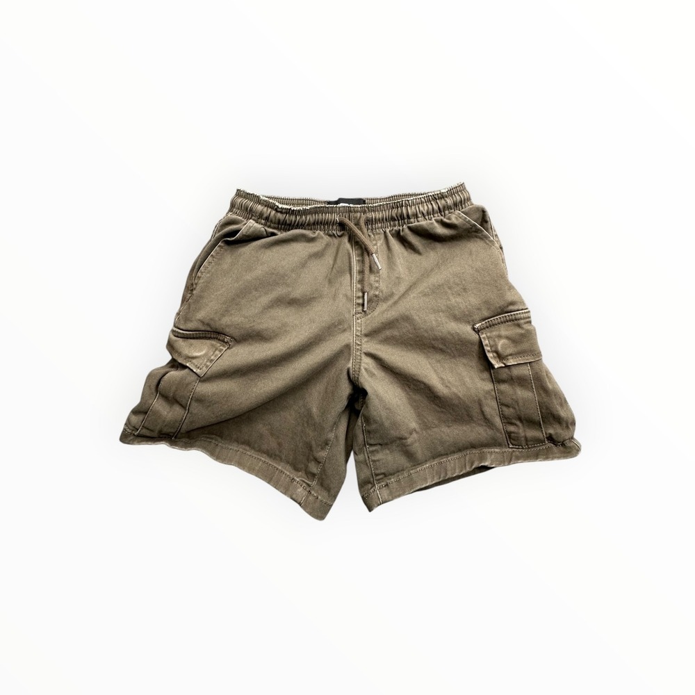 RSQ Cargo Shorts Mens Medium Olive Green Pull On Elastic Waist Twill Utility
